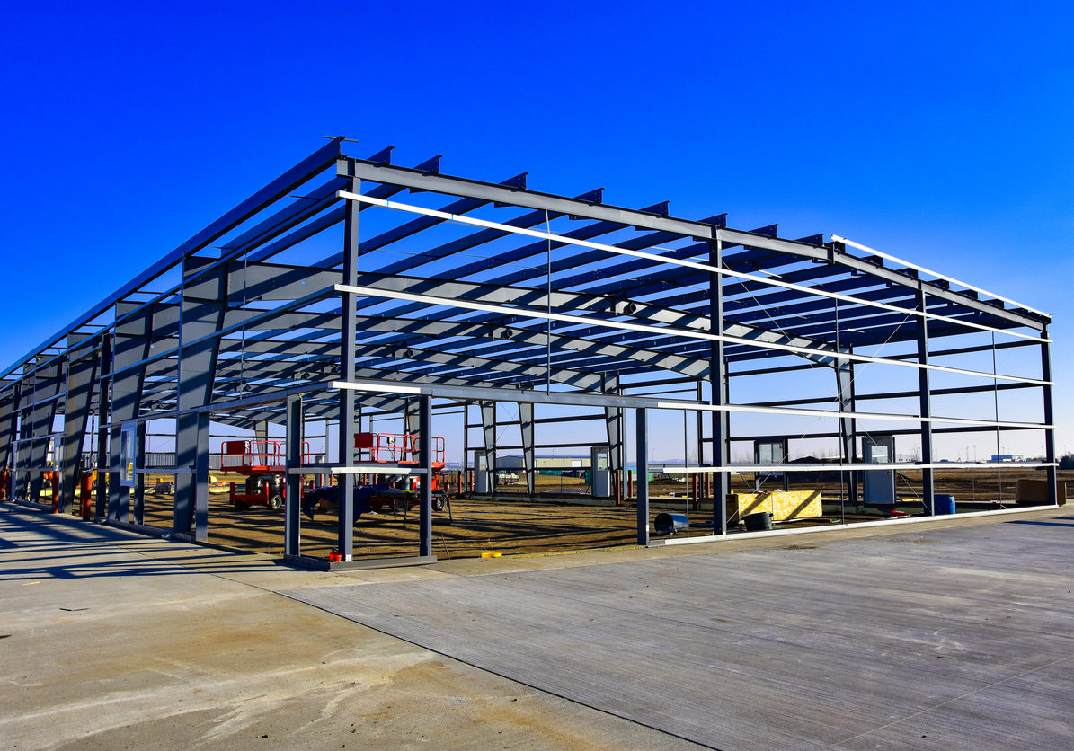 New steel frame commercial building. New steel frame commercial building.